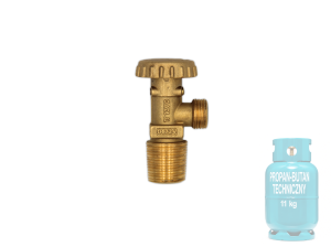 Zawór do butli gazowej 11kg - gruby czop 25E
